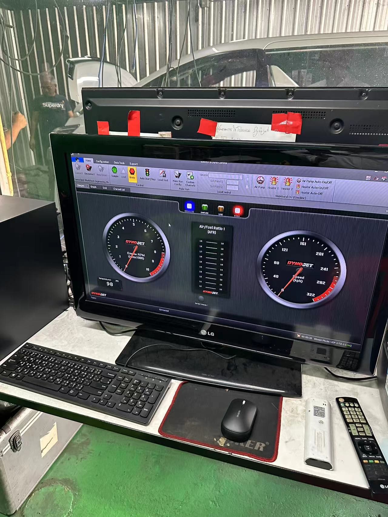 Test equipment display used during horsepower testing