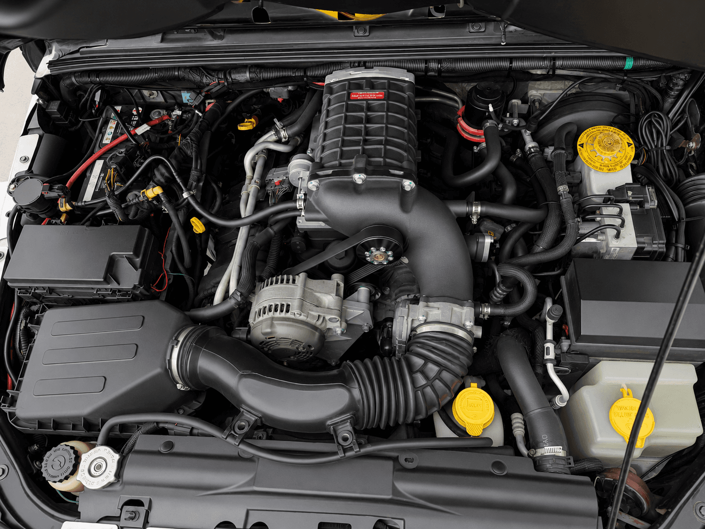 Jeep Wrangler 3.6L Pentastar vehicle-specific supercharger development system